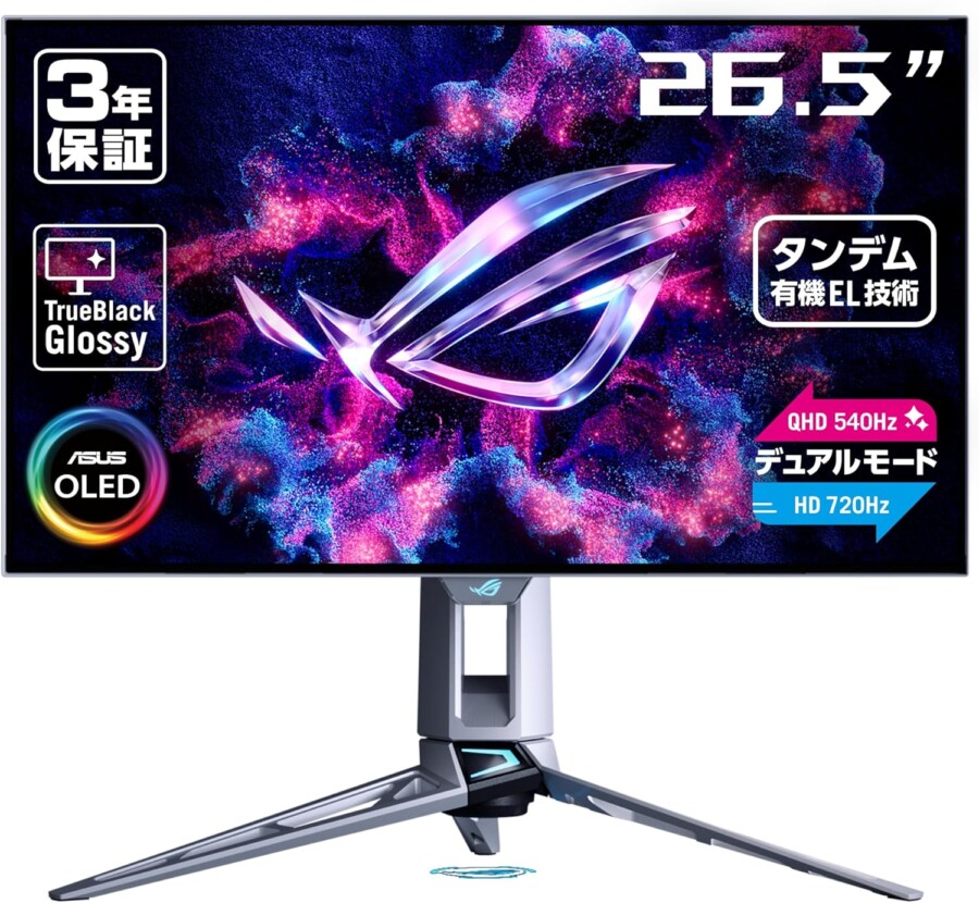ASUS ROG Swift OLED PG27AQWP-W 特徴と良い点や人によっては気になる点について!