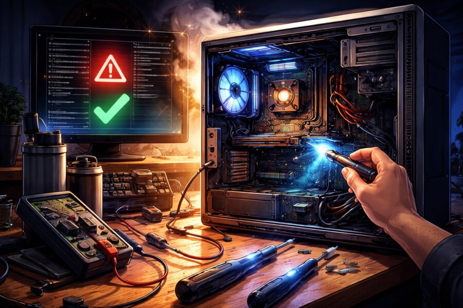 PCの電源をON→数秒後に電源が落ちると言う不具合を解消できた話